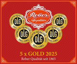 Reber Mozart balletjes - 5 zakjes met 5 snoepjes in de kersteditie - Authentieke Reber Mozart balletjes, gemaakt van pure chocolade, marsepein en nougat