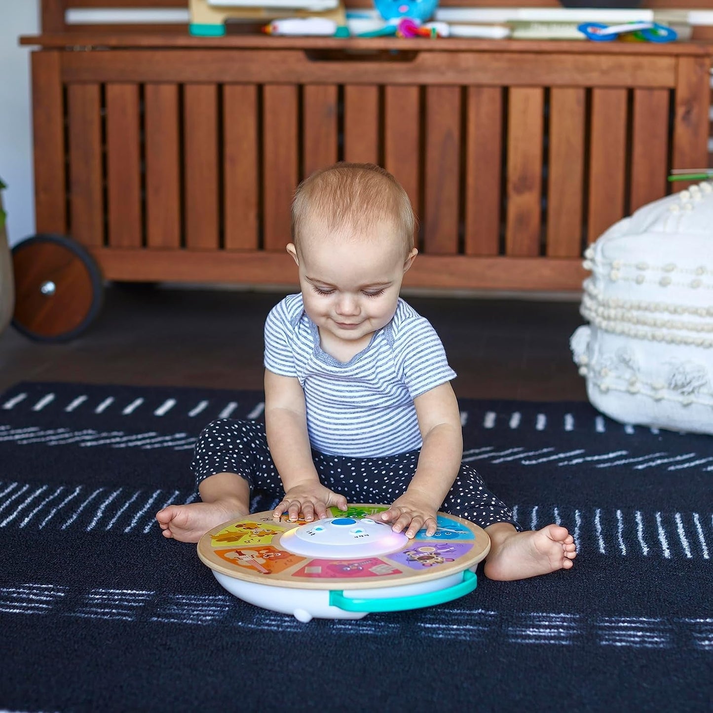 Baby Einstein, Hape, Cal's Smart Sounds Symphony Magic Touch Houten elektronisch activiteitenspeelgoed in 3 talen (Engels, Frans en Spaans), 3 standen, vanaf 6 maanden Babyspeelgoed Naty Shop