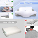 SAHEYER Nekkussen 2 in 1 Ergonomisch neksteunkussen en nekrolkussen Orthopedisch kussen voor zijslapers Memory Foam kussen voor zijslapers Rug- en buikorthopedische nekkussens Naty Shop