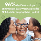 WaterWipes Sensitive+ vochtige doekjes voor baby's en peuters, 720 stuks (12 stuks), 3-in-1 reiniging, verzorging, bescherming, 99,9% water, structuurreiniging, geurvrij