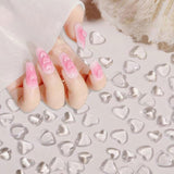 3D Heart Nail Art Charms,320 Stück Niedliche Klar Acryl Herz Nail Charms, Flatback Heart Nagel Strasssteine ​​4Mm 6Mm 8Mm Harz Nagelkunst Decoraties voor Frauen Mädchen DIY Maniküre Zubehör(4Mm 6Mm 8Mm)