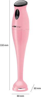 Clatronic Stabmixer/Pürierstab/Blender/Stab-Mixer/Stick/Mixstab SM 3577; Edelstahl-Schlagmesser; Voor Smoothie, Kürbispüree, Babybrei, Milchshake; Mit Mixbehälter (500 ml); 180 Watt; Roze keuken Naty Shop