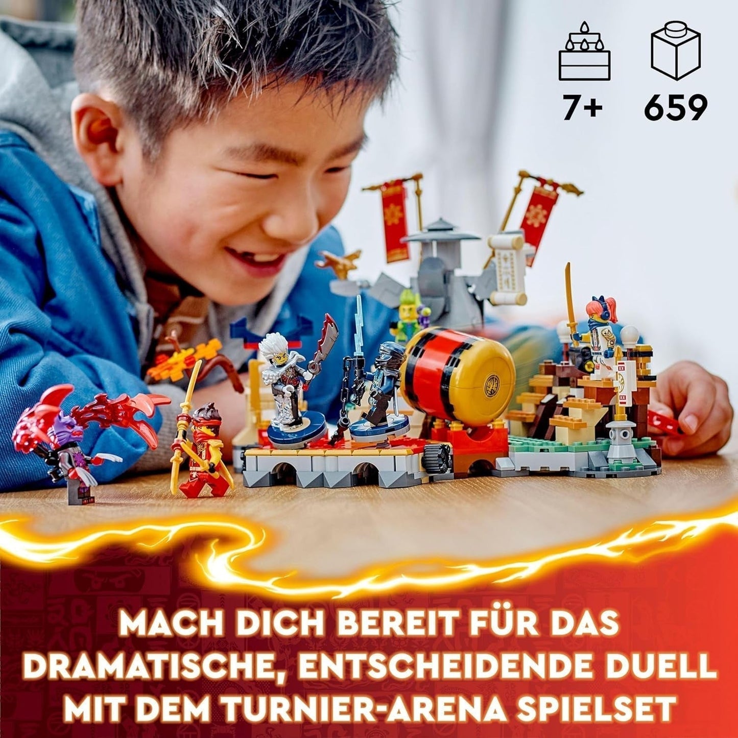 LEGO NINJAGO Toernooi Arena Avontuurspeelgoed voor kinderen Ninja speelset met 6 minifiguren Collectie Bouwset Verjaardagscadeau voor 7 jaar oude jongens en meisjes 71818 Bouwsets Besuche in LEGO-Store