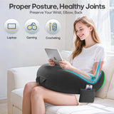 Gaming- en leeskussen, leeskussen voor bed/bank/vloer, voedings-/haakkussen met groot ergonomisch gamingkussen, gamerkussen voor iPad/laptop - zwart