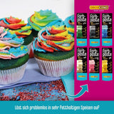 Decocino Vetoplosbare kleurpasta Set van 6 - 6 x 15 g - Voedselkleuring in rood, wit, groen, geel, blauw en zwart, ideaal voor het kleuren van taarten, fondant en crèmes - Azo- en glutenvrij