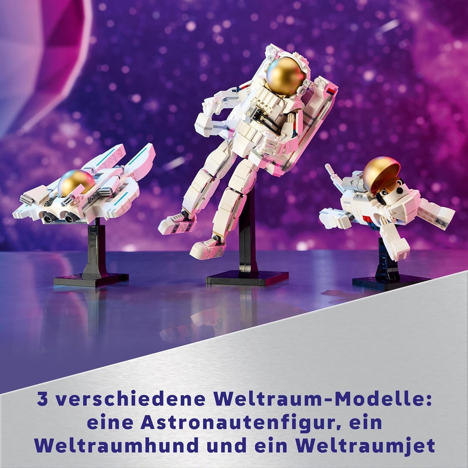 LEGO Creator 3In1 ruimteastronautspeelgoed, honden- en ruimteschipmodel voor kinderen, kleuterschooldecoraties, creatief cadeau voor jongens en meisjes vanaf 9 jaar 31152 Bouwsets Besuche in LEGO-Store