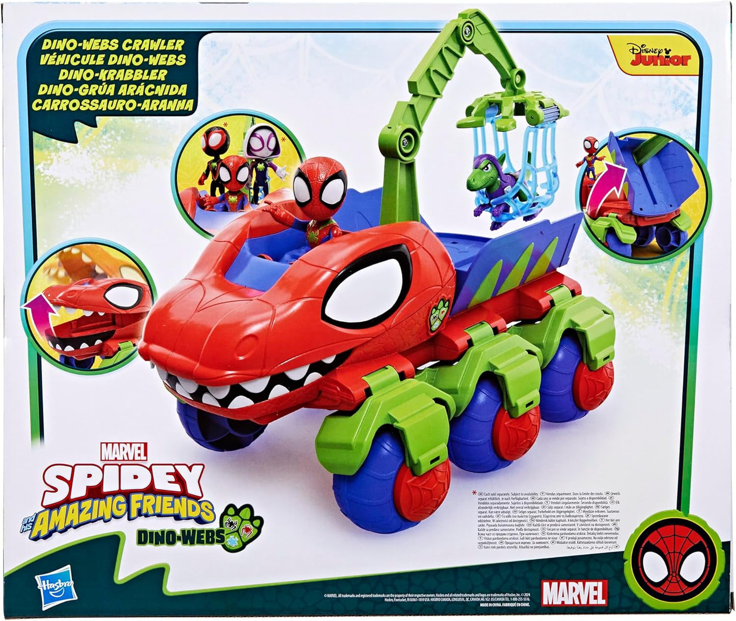 Marvel Spidey en zijn supervrienden Dino Crawler superheldenspeelset met Spidey- en Dino-figuren en transportspeelgoed voor kinderen vanaf 3 jaar Actiefiguren Naty Shop