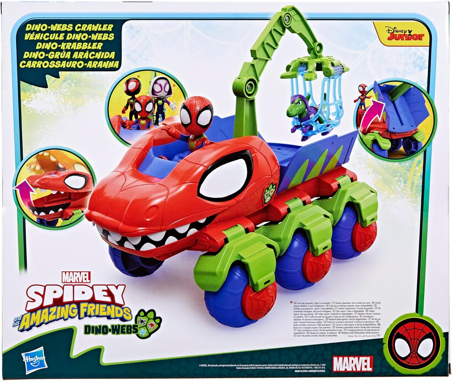 Marvel Spidey en zijn supervrienden Dino Crawler superheldenspeelset met Spidey- en Dino-figuren en transportspeelgoed voor kinderen vanaf 3 jaar Actiefiguren Naty Shop