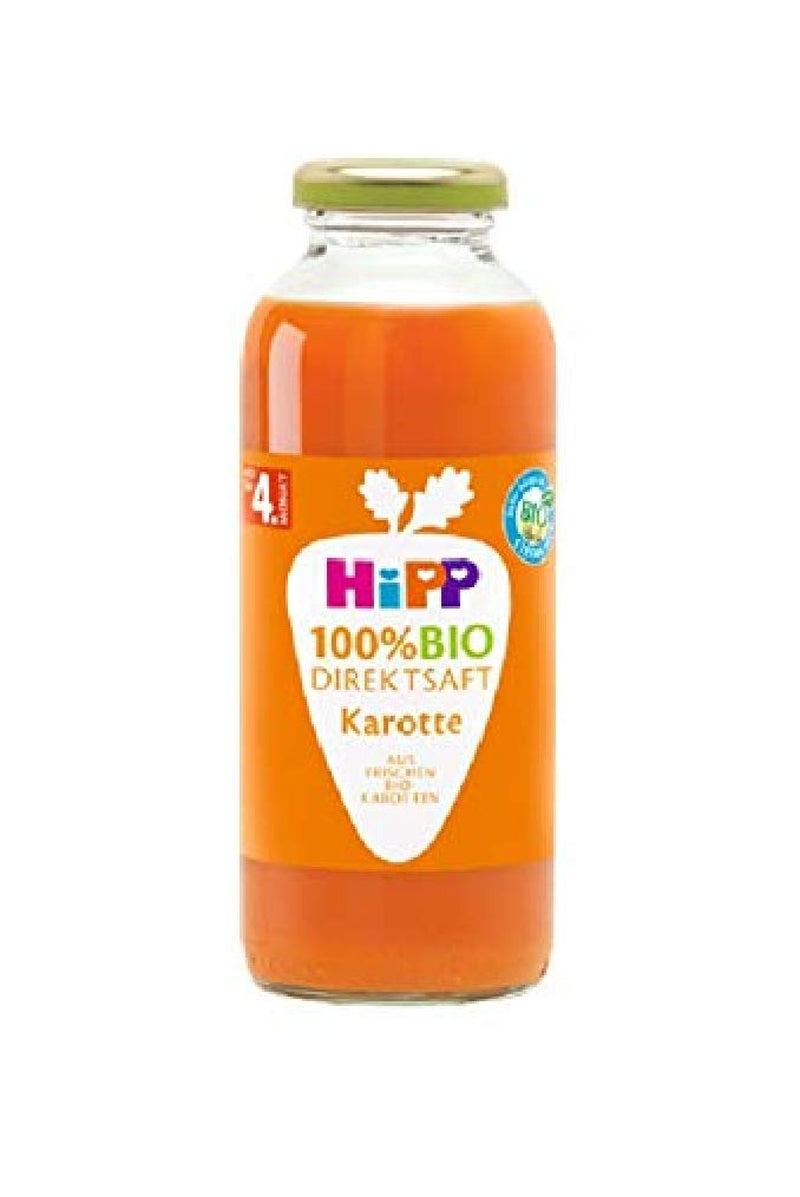 HiPP 100% direct wortelsap (6 x 330 ml), vanaf 5 maanden, rechtstreeks geperst uit verse groenten, rijk aan vitamine C, zonder toegevoegde suikers, beste biologische kwaliteit