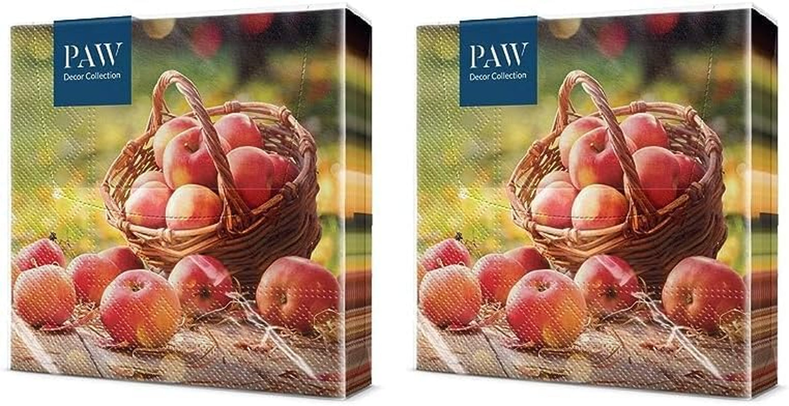 PAW - 3-laags servetten (33 x 33 cm) I 20 stuks I Perfect voor verjaardagen, feesten, dates I Herfsttafeldecoraties I Kleurrijke papieren servetten - Zonnebloemgele bloemblaadjes I Dansende zonnebloem