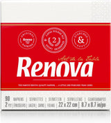 Renova papieren servetten, witte tafelcocktailstijl - 90 servetten (pak van 2)