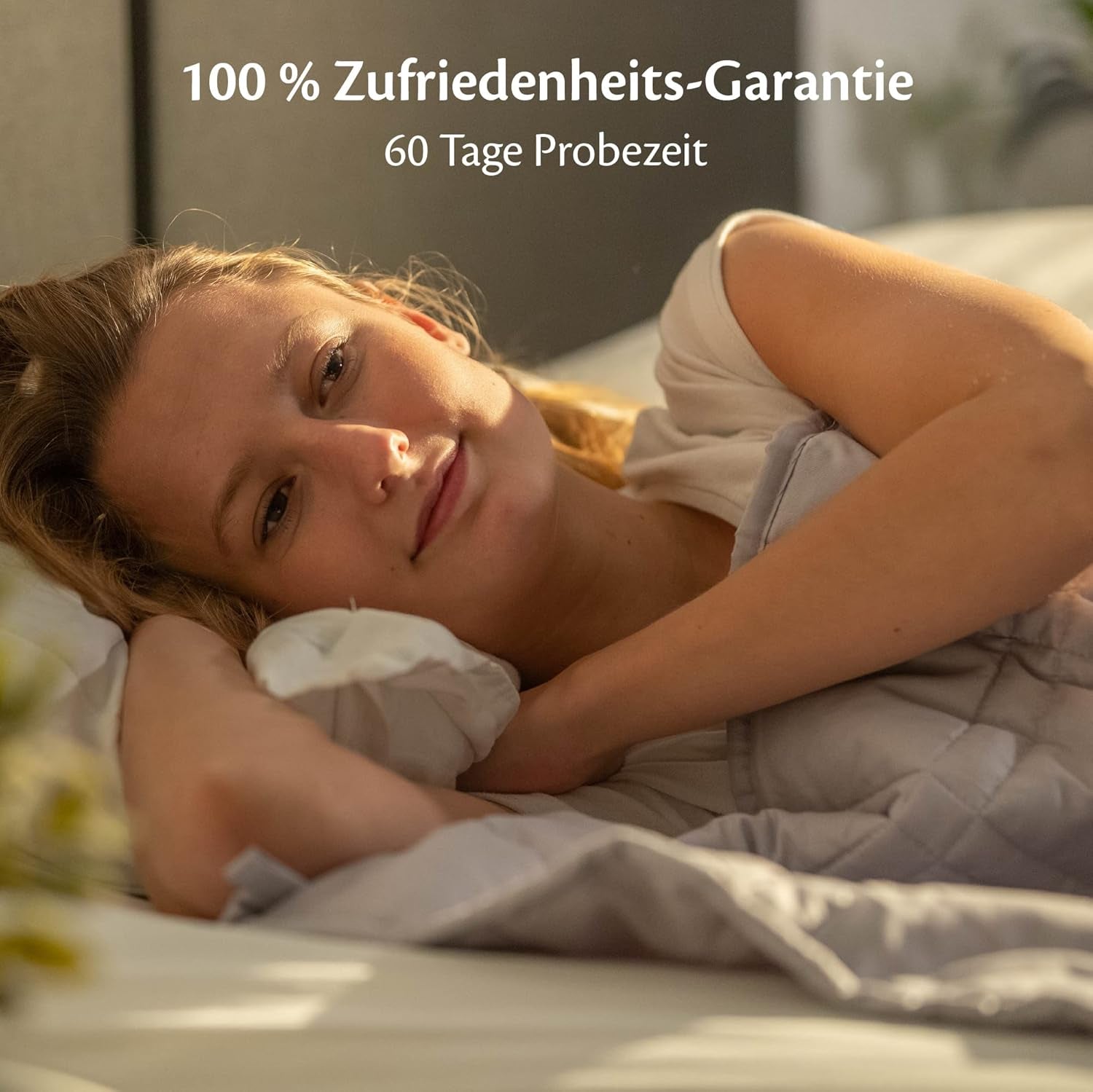 Verzwaarde deken 135X200 7Kg - Antistress therapiedeken - Zware deken 100% katoen - Deken voor diepe slaap en beter herstel - Verzwaarde deken - voor mannen en vrouwen van 55-85Kg Bedden en Dekens Beuche den Ella-Store