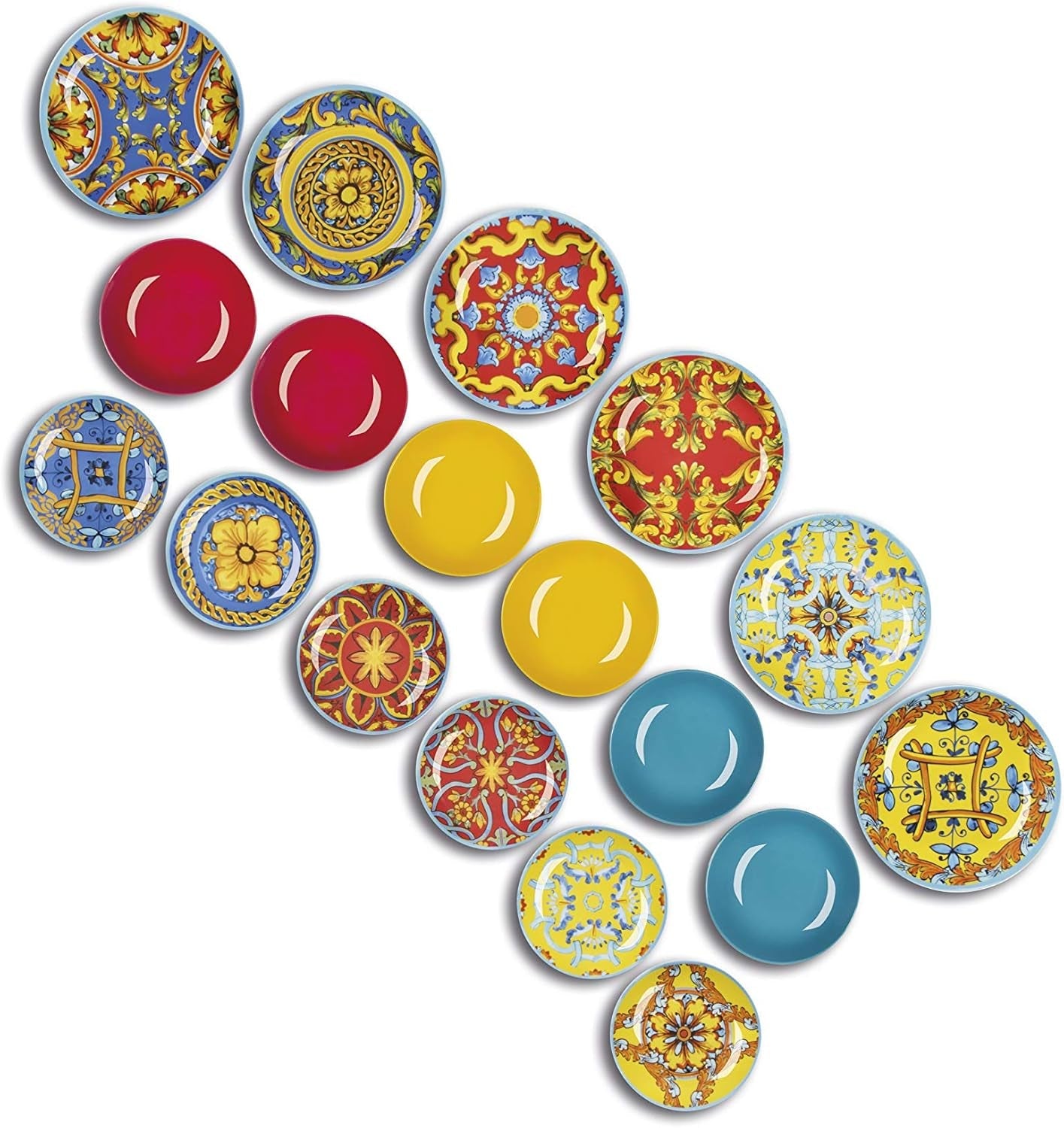 Excelsa Trinacria Teller-Set, 18-delig, porselein en keramiek