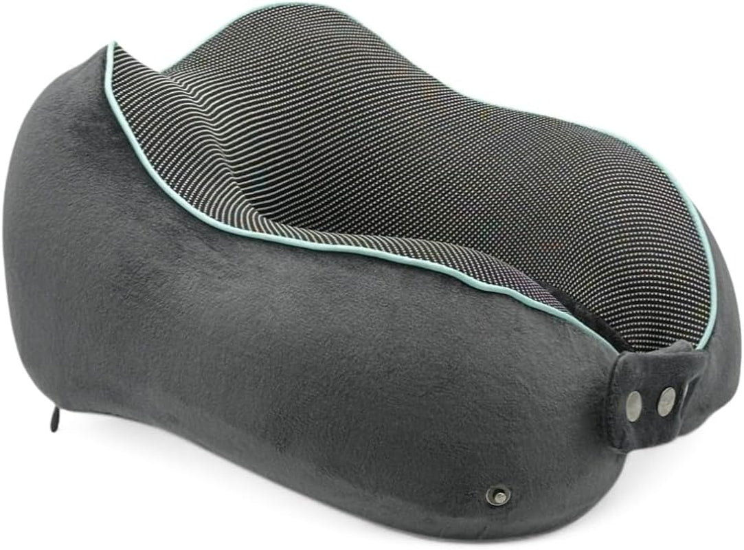Vlaggenschip vliegtuig nekkussen - nekkussen voor volwassenen - nekkussen voor auto - reiskussen van traagschuim - wasbaar met smalle rug (zacht en ademend fluweel) - verstelbaar, grijs Naty Shop Cervicale orthopedische kussens
