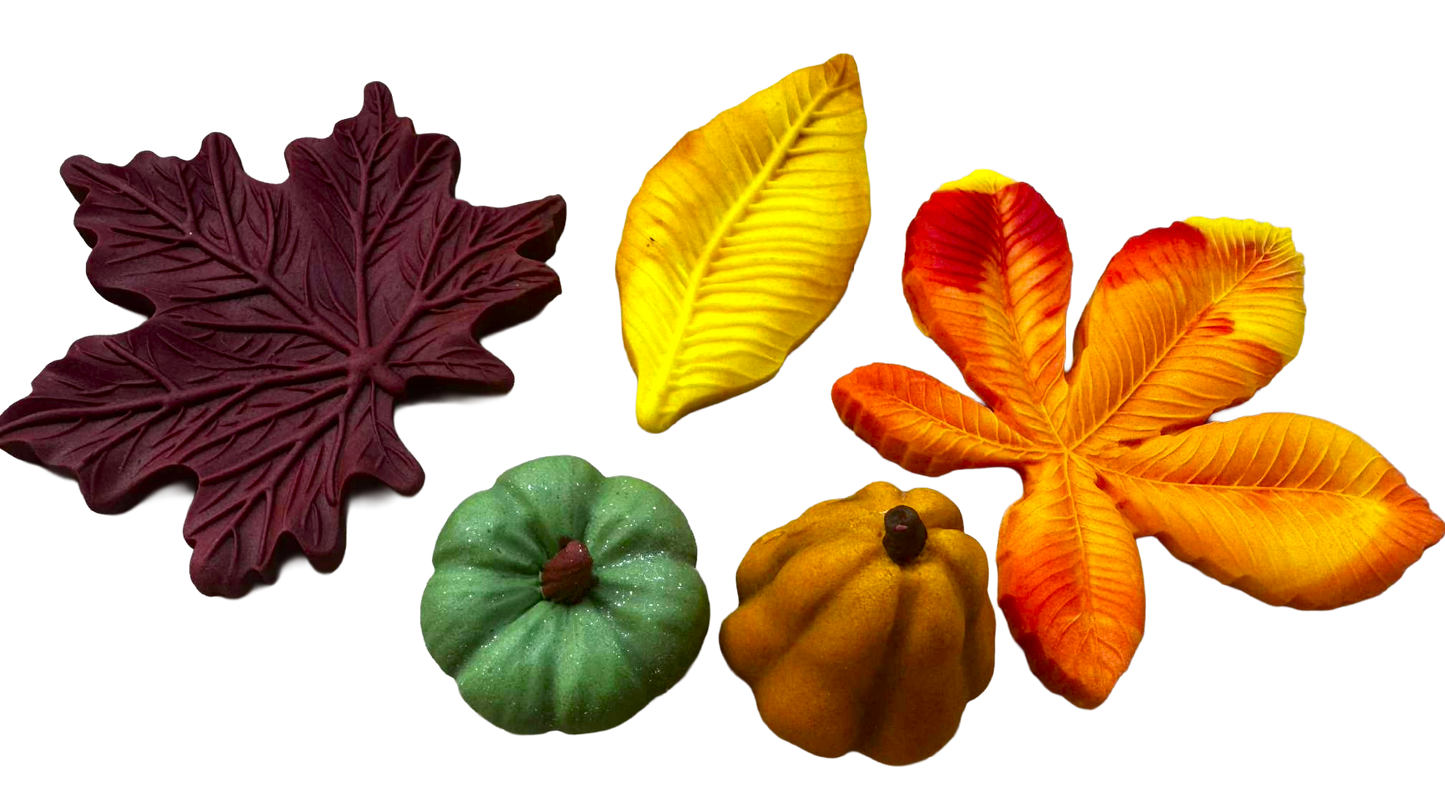 AutumnCraft Set van 5 eetbare herfstdecoraties - handgemaakt van suikerpasta