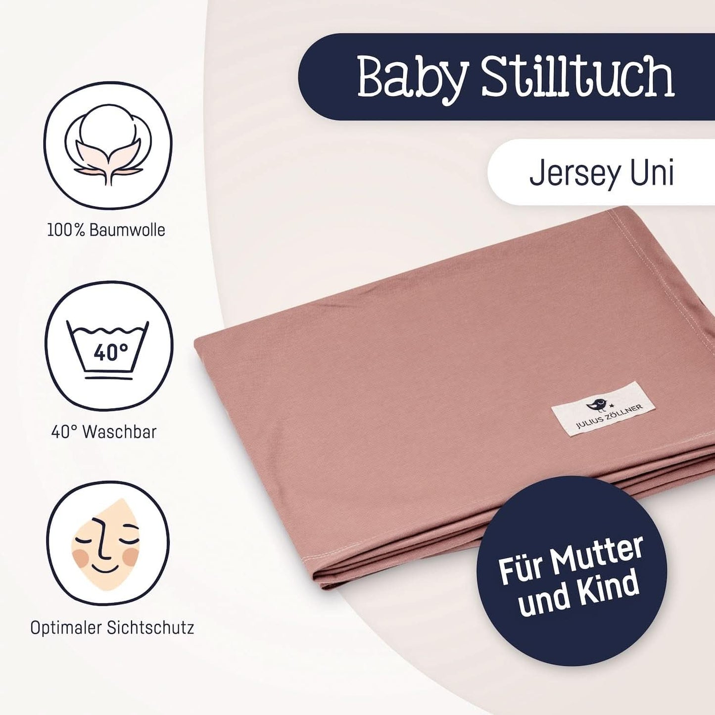Julius Zöllner Stilltuch Aus 100 Prozent Jersey-Baumwolle, OEKO-TEX STANDARD 100, Made in Germany, Uni Tan Accessoires Voeding en borstvoeding Bebe Naty Shop