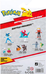 Pokémon PKW3402 - Battle Figure Multipack - 4-pack met Pikachu, Croc, Kwaks, Felori, officiële gedetailleerde figuren, elk 5 cm Actiefiguren Naty Shop