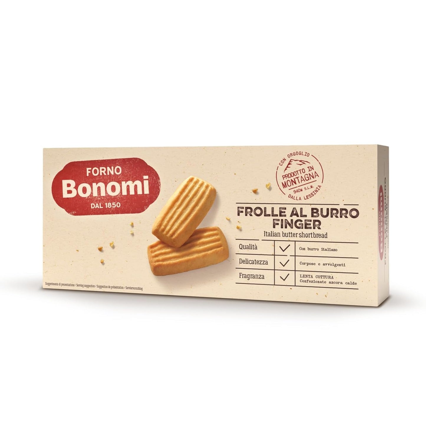 Frolle Al Burro-vingers. Biscotti Bereid Traditioneel Kom Una Volta. Ideaal Come Fine Pasto Goloso, Ma Anche Da Abbinare Al the O Al Caffè. Verpakking Ja 150 gr
