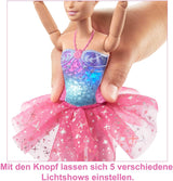 Barbie Dreamtopia magische lichtballerinapop met roze tutu en blond haar, 5 licht- en geluidseffecten, beweegbare Barbie, vanaf 3 jaar, HLC25 Naty Shop-poppen