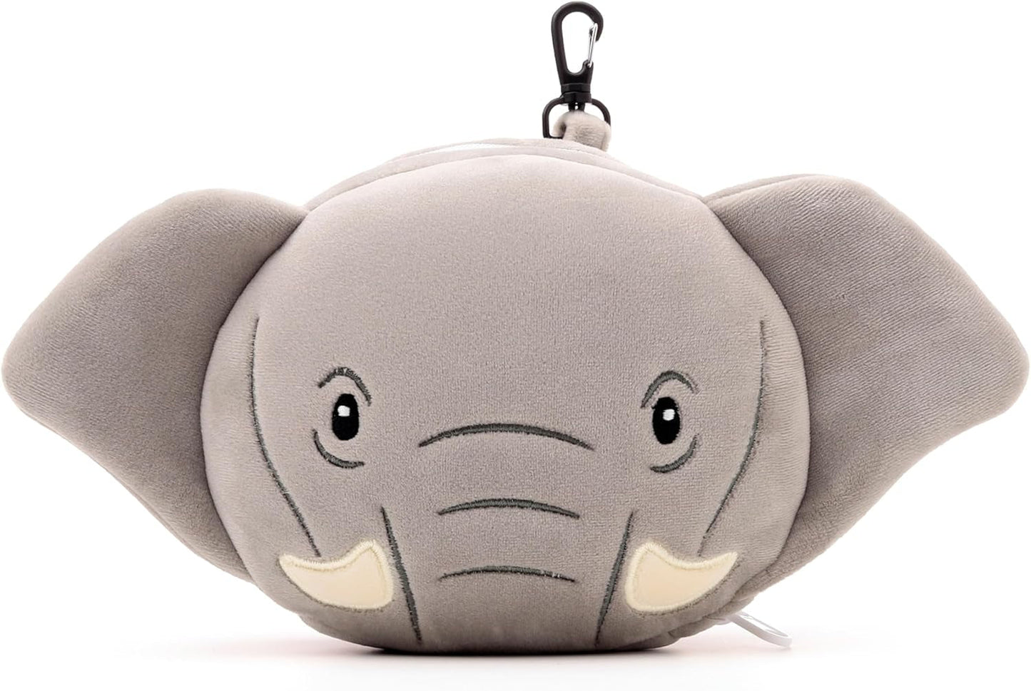 Reiskussen, rond, pluche, olifant en oogmasker, unisex, één maat, unisex, taille Unieke reiskussens Naty Shop
