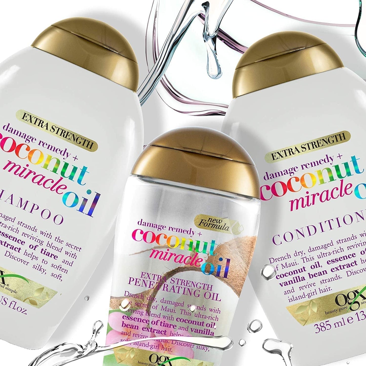 OGX Coconut Miracle Oil Conditioner, Hydraterende conditioner voor haarverzorging met kokosolie, 385 ml OGX Hair Care