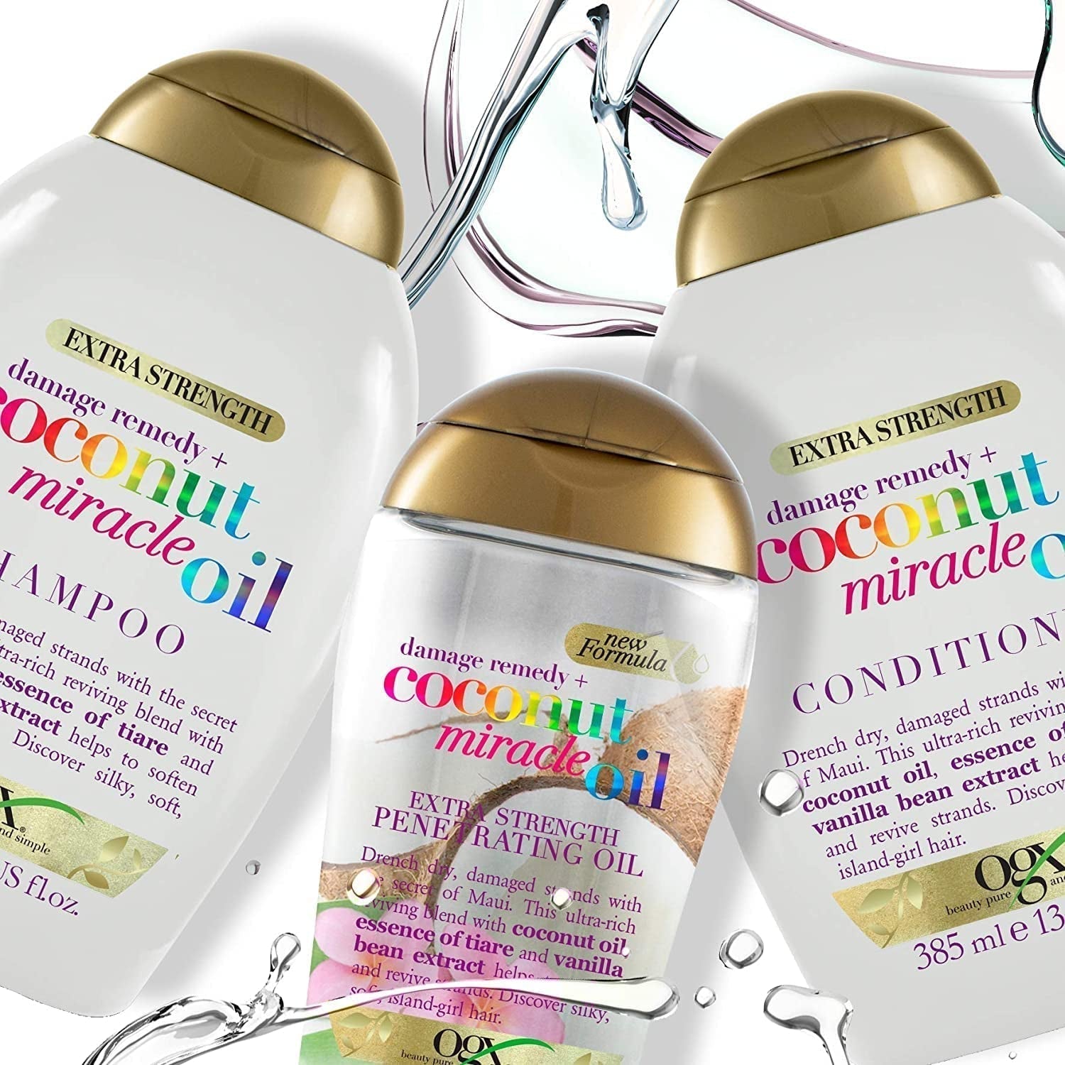 OGX Coconut Miracle Oil Conditioner, Hydraterende conditioner voor haarverzorging met kokosolie, 385 ml OGX Hair Care