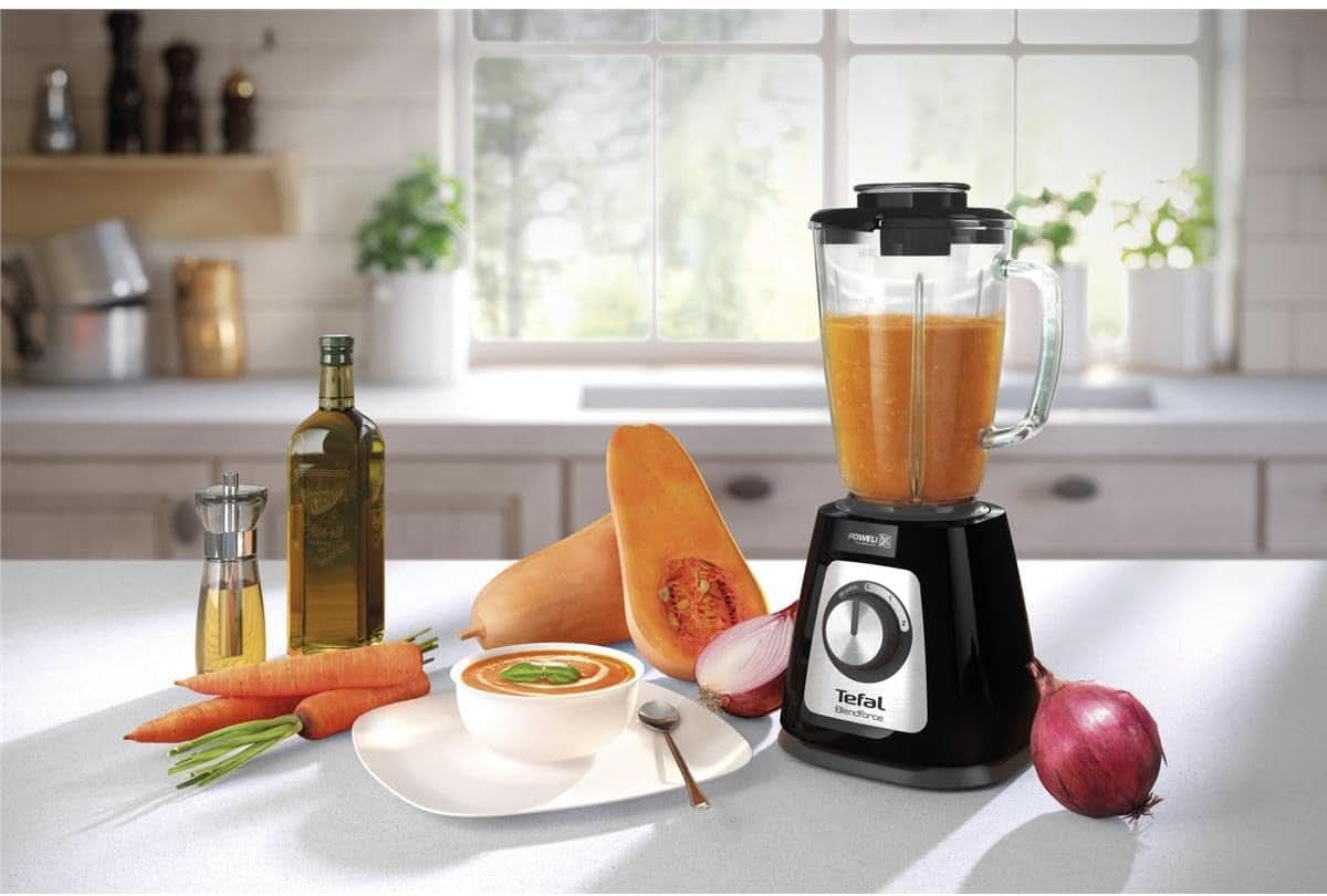 Tefal BL435831 BL4358 Keukenmixer, Glas, 1,75 Liter, Schwarz Kitchen Naty Shop