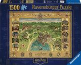 Ravensburger puzzel 12000720 - kaart van Zweinstein - puzzel van 1500 stukjes voor volwassenen en kinderen vanaf 14 jaar Harry Potter fan merchandise puzzel Naty Shop