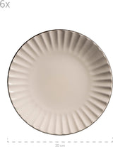 MÄSER 931967 Osita Retro-serie 6-persoons Wave-serviesset, 18-delige ronde serviesset, dinerborden, dessertborden en mueslischalen, keramiek, romig wit