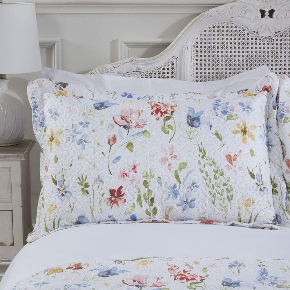 Emma Barclay Spring Meadow gewatteerde sprei met bloemenmotief Spring Meadow sprei tweepersoonsbed Multi, polyester Emma Barclay bedden en dekens