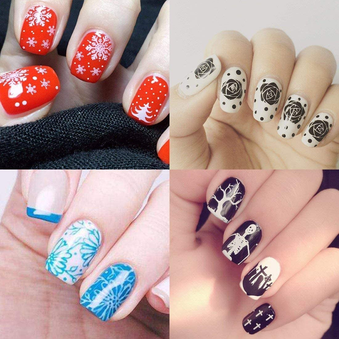 Biutee Nail Stamper 30-delige nagelstempelset nagelsjabloon nagelstempel dieren bloemen afbeeldingen nagelstempelplaat met 2 stempels 2 schrapers nageldesign accessoires Franse nagelstempel
