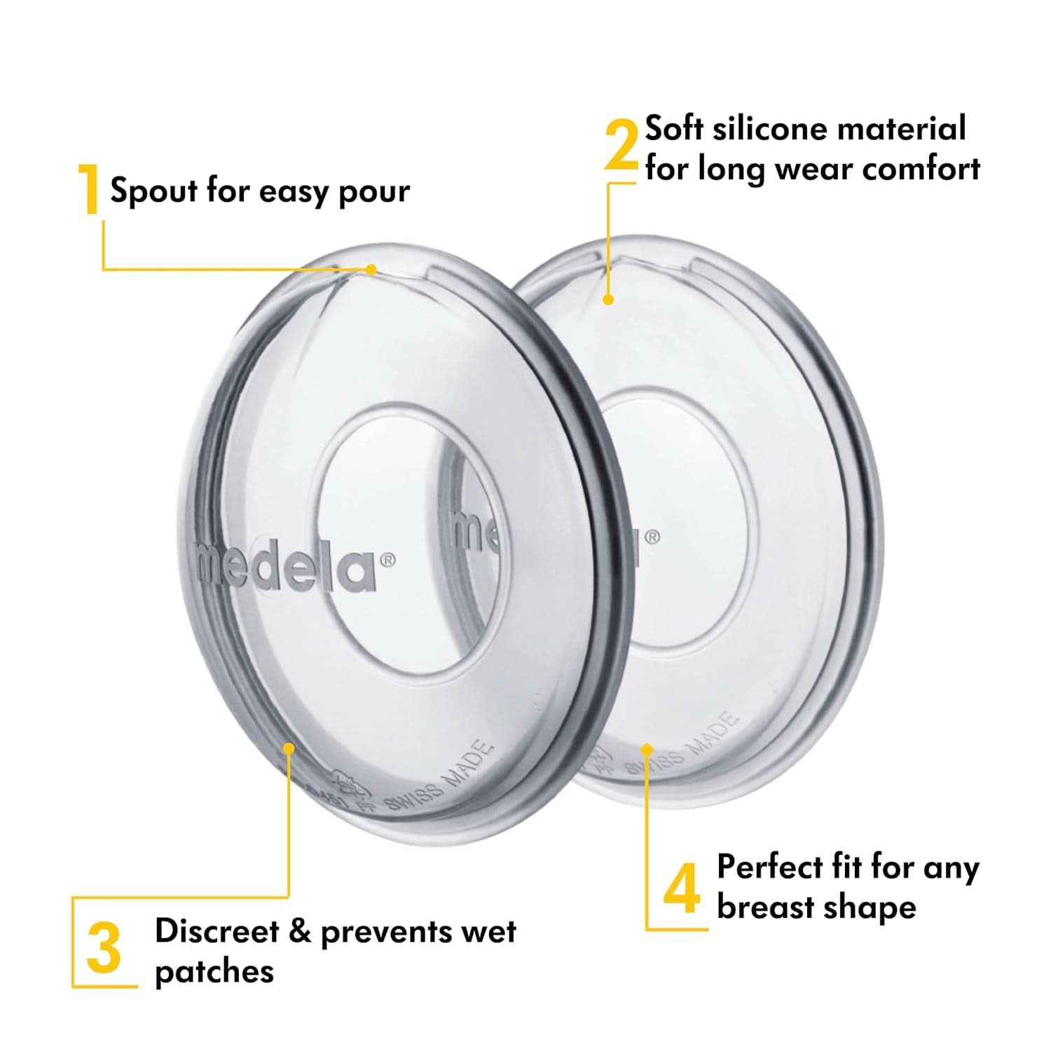 Medela Milk Collection Shells - BPA-, Gemaakt van zacht, flexibel siliconen, Inclusief 2 stuks Accessoires Voeding en borstvoeding Bebe Naty Shop