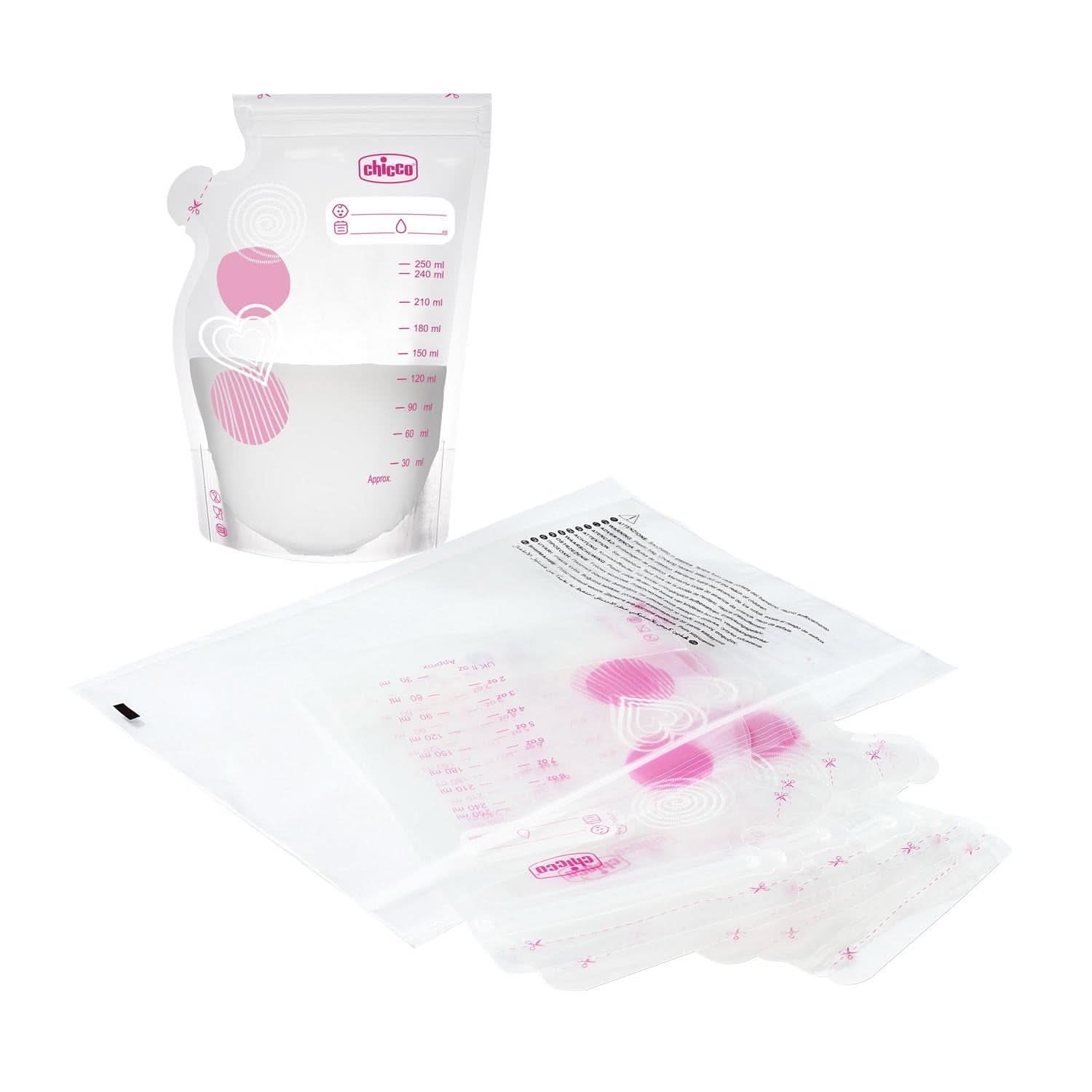 Chicco melkzakje à 30 stuks, lekvrij, 250 ml Accessoires Voeding en Borstvoeding Bebe Naty Shop