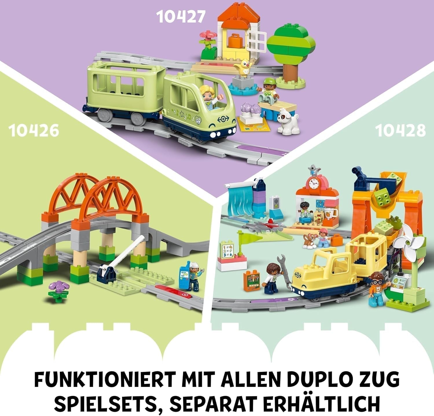 LEGO DUPLO Grote interactieve spoorbaan, bouwspeelgoed voor peuters vanaf 3 jaar, Push & Go-locomotief met licht en geluid, baanonderdelen, educatief speelgoed voor kleuters 10428 Bouwsets Beuche bij LEGO-Store