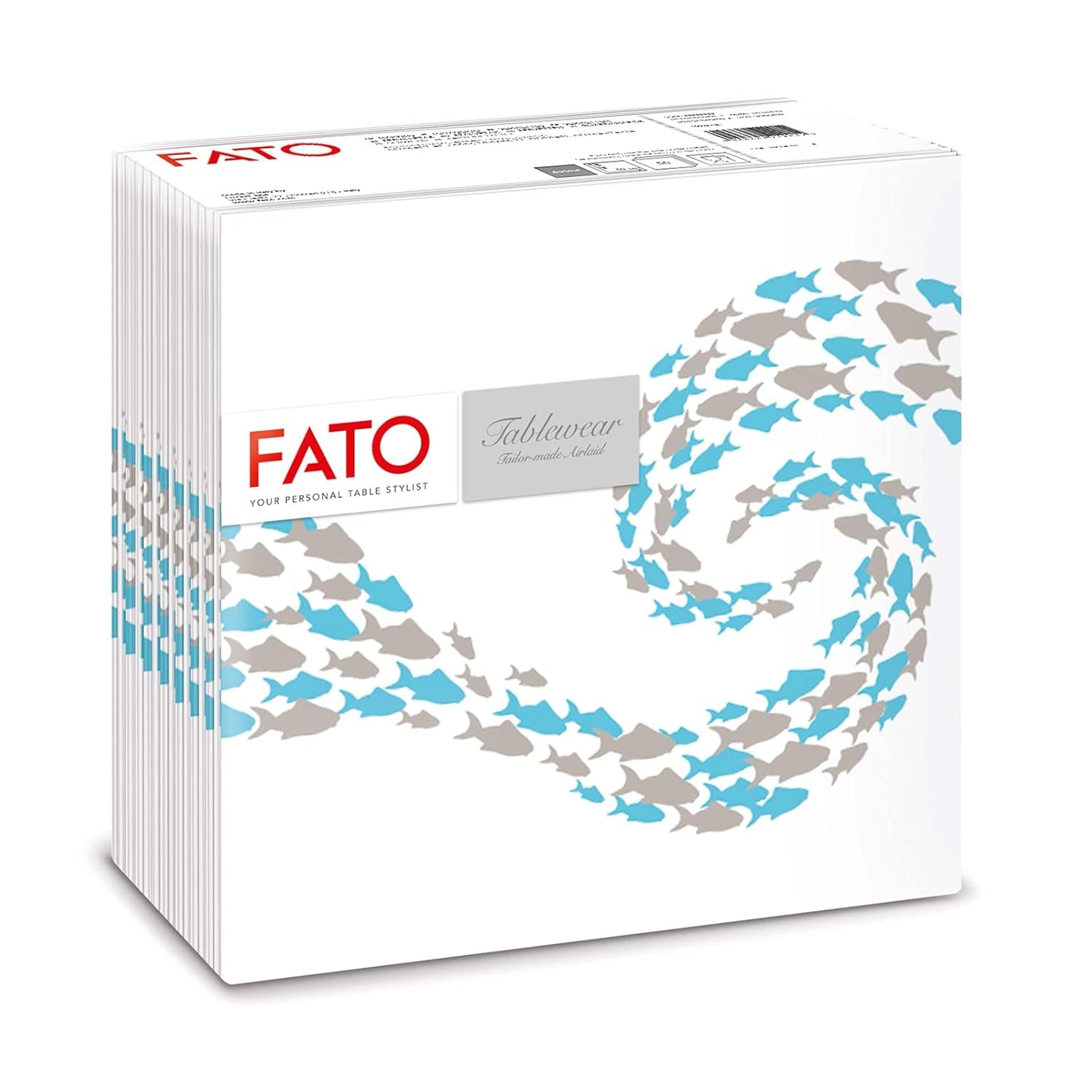 Fato - Droogpapieren servetten, airlaid, textieleffect, verpakking van 50 servetten, 40X40 gevouwen in 4-formaat, Tropicana Decor