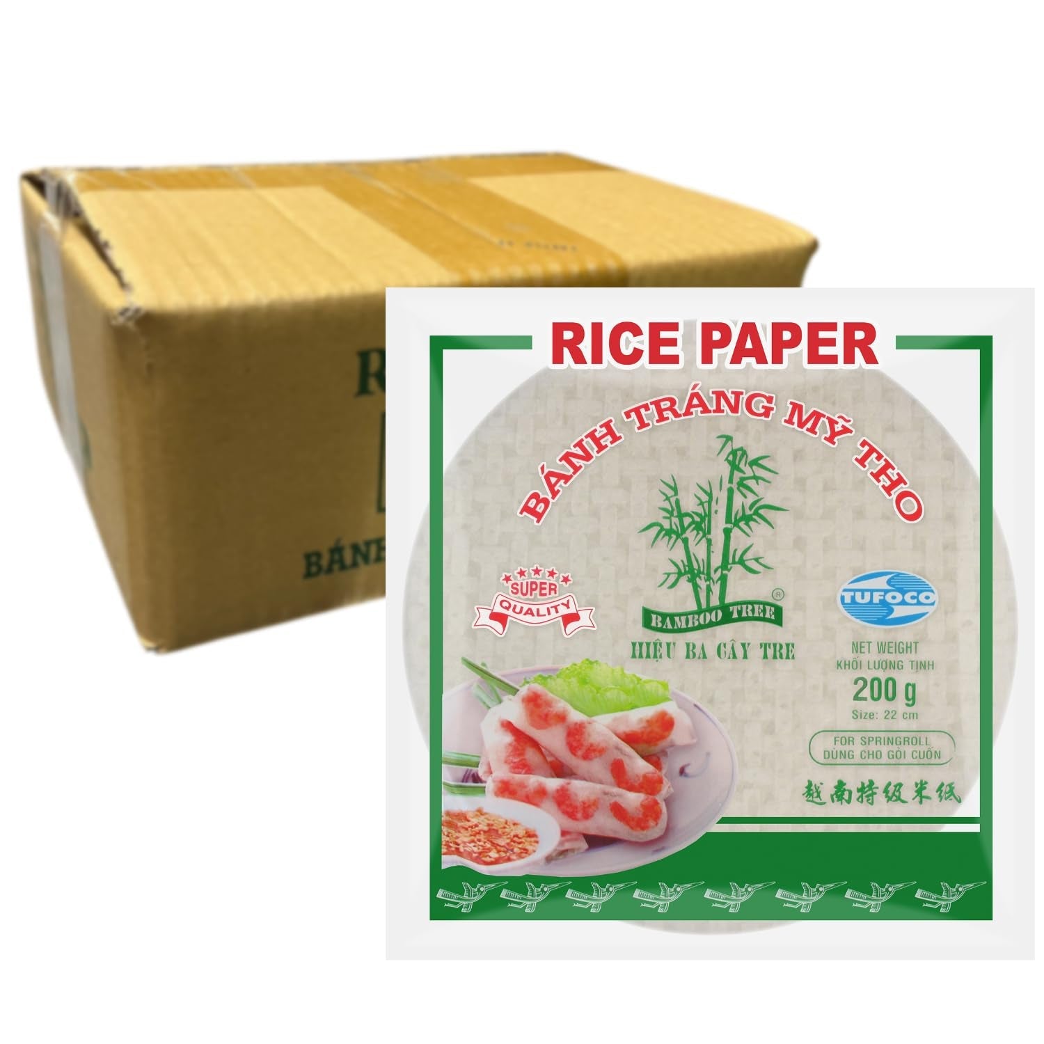 BAMBOE BOOM - Rijstpapier 22 cm. (Zomerbroodjes) - 1 x 400 g