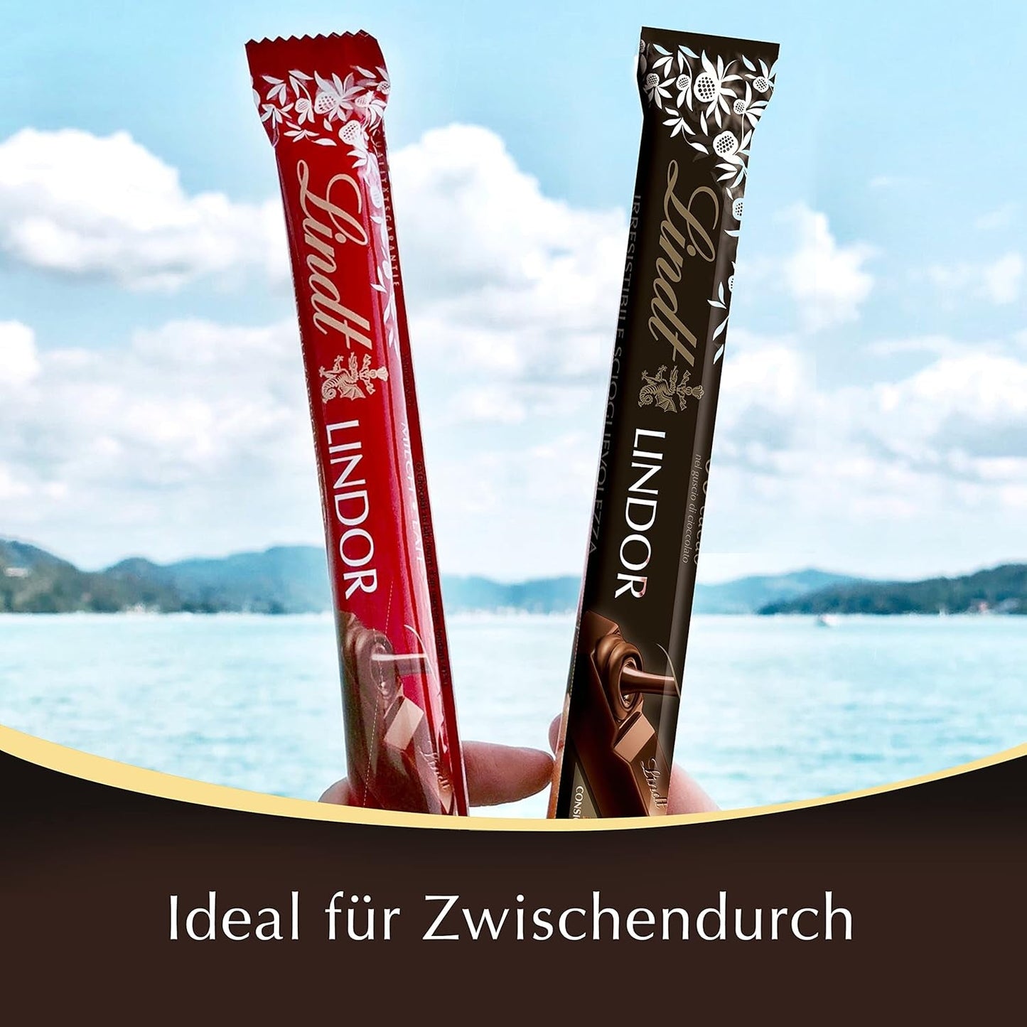 Lindt Chocolade Pure Chocolade Sticks LINDOR | 24 chocoladerepen x 37 g | Met een smeuïge, smeltende pure chocoladevulling met 60% cacao | Geschenk van chocolade | Geschenk van chocolade | Bulkpakket