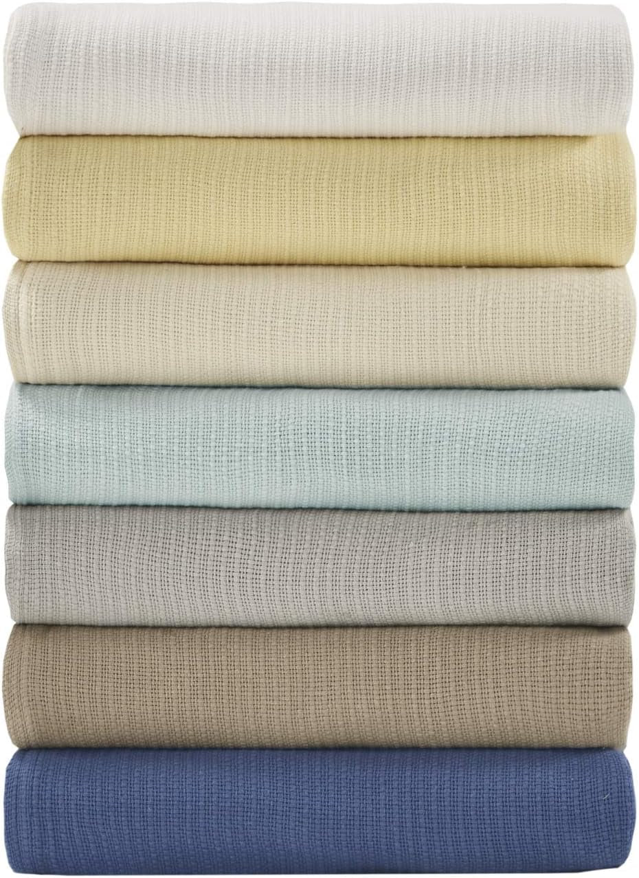 Madison Park Freshspun Wicker Twin grijze katoenen deken Madison Park bedden en dekens