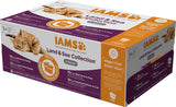IAMS Delights Land & Sea Collection Natvoer voor katten - vlees- en visassortiment Multipack in saus, natvoer voor katten vanaf 1 jaar, 72 x 85 g