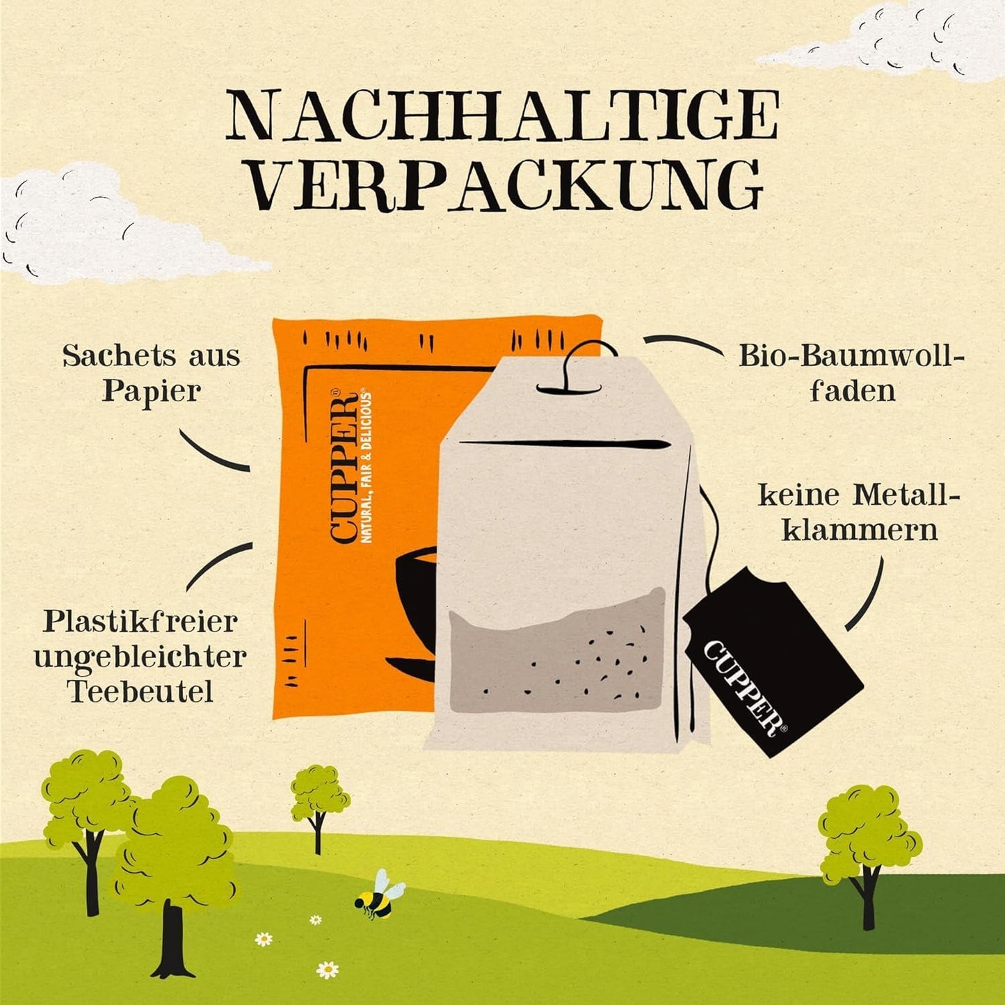 CUPPER Biologische fruitthee "Orange & Lemon Infusion", 20 ongebleekte theezakjes, biologisch, fairtrade