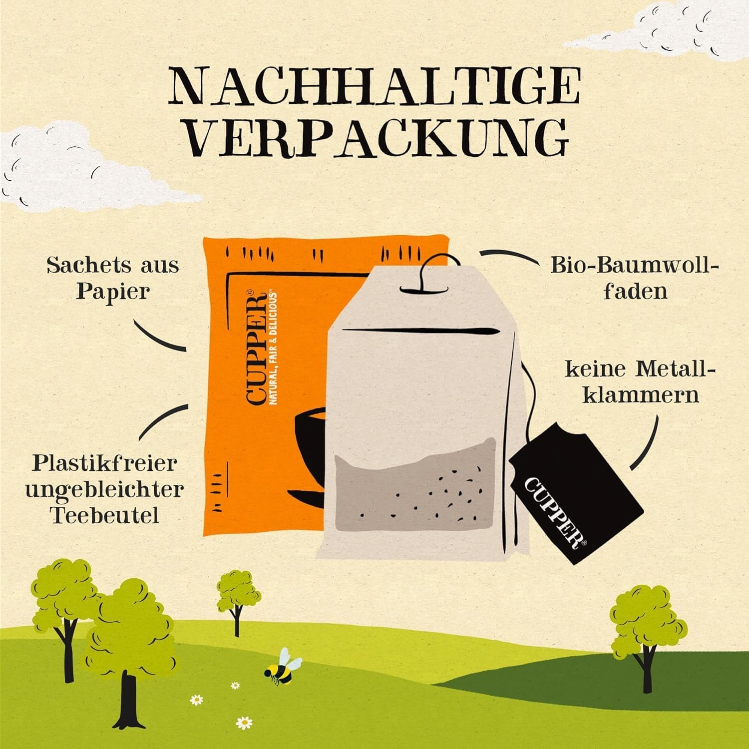 CUPPER Biologische fruitthee "Orange & Lemon Infusion", 20 ongebleekte theezakjes, biologisch, fairtrade
