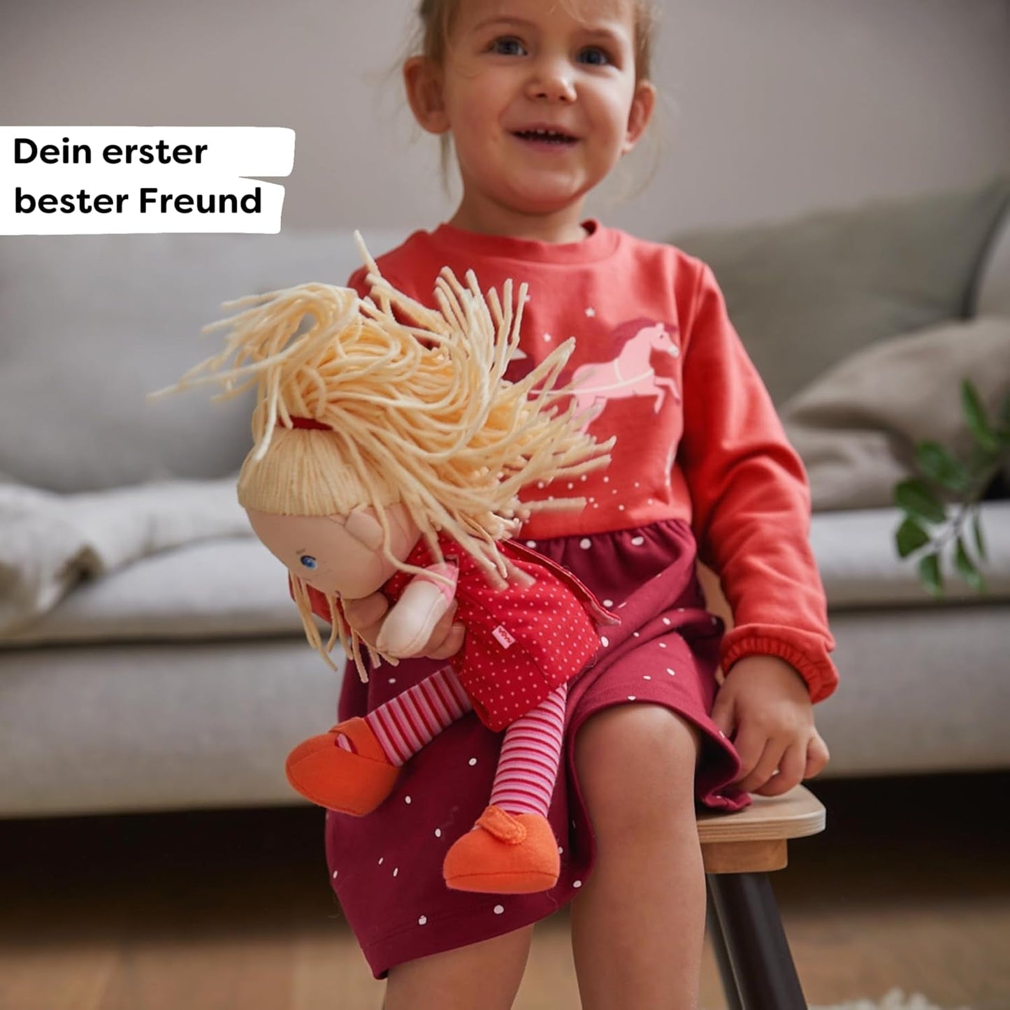 Zachte pop HABA Annelie - Zachte pop met gearrangeerd haar - Met verwisselbare kleding - Vanaf 18 maanden - 30 cm - Wasbaar - 1302108001