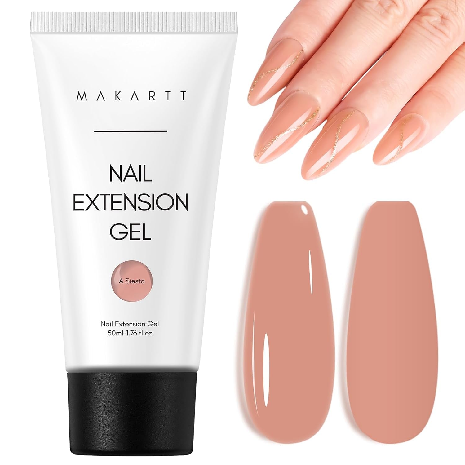 Makartt Poly nagelverlengingsgel - acrylverlengingsgel, nagelversterkende gel, nageldecoratie, 50ml (paars)