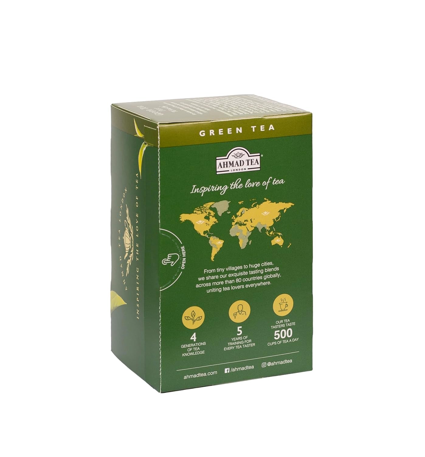 Ahmad Tea - Groene thee - Smaakverzegelde, individueel verpakte theezakjes met 2 g thee per portie - 20 theezakjes met bandjes (pak van 2)