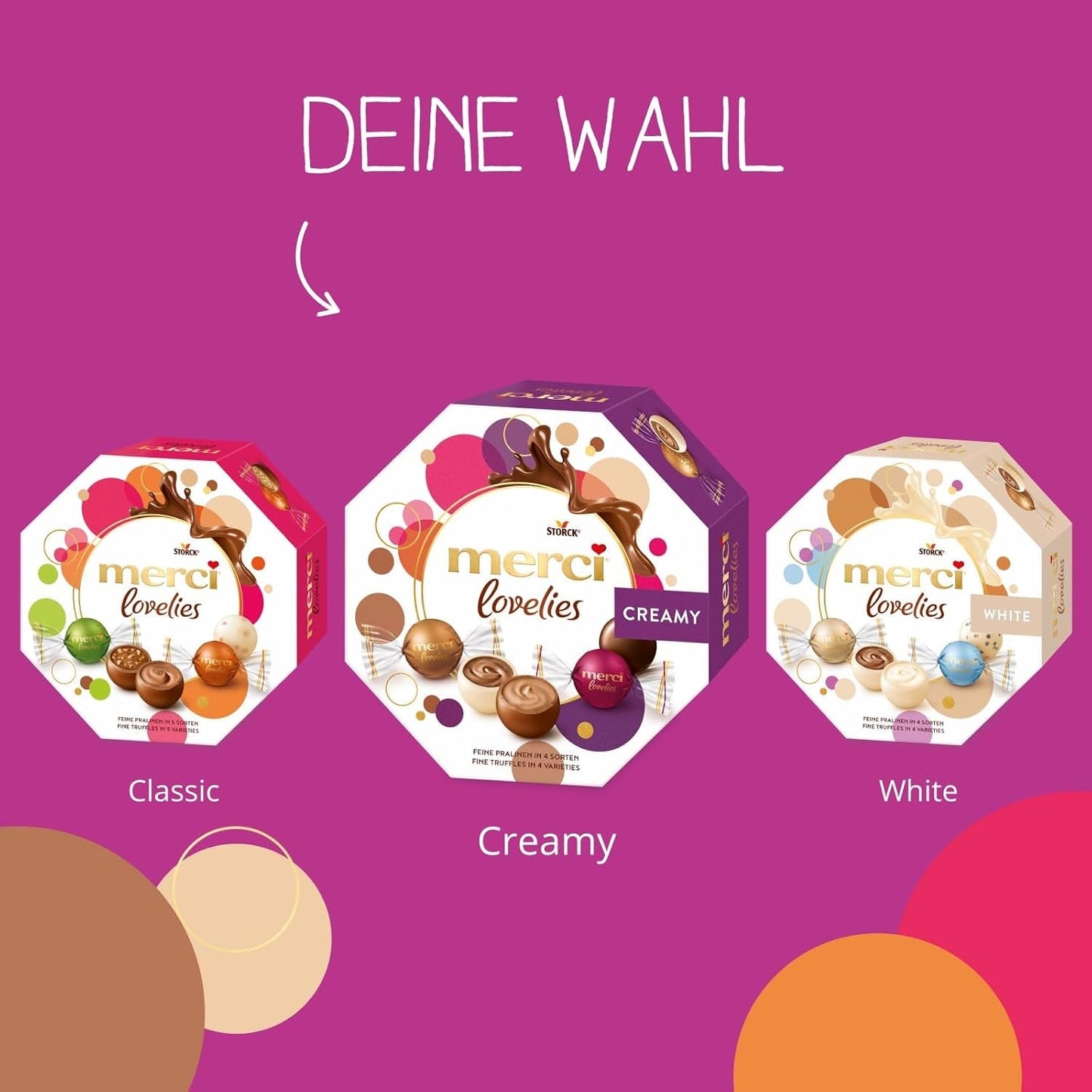 Merci Lovelies Creamy – 185 gram – Pralinemix met Naty Shop gevulde chocoladespecialiteiten