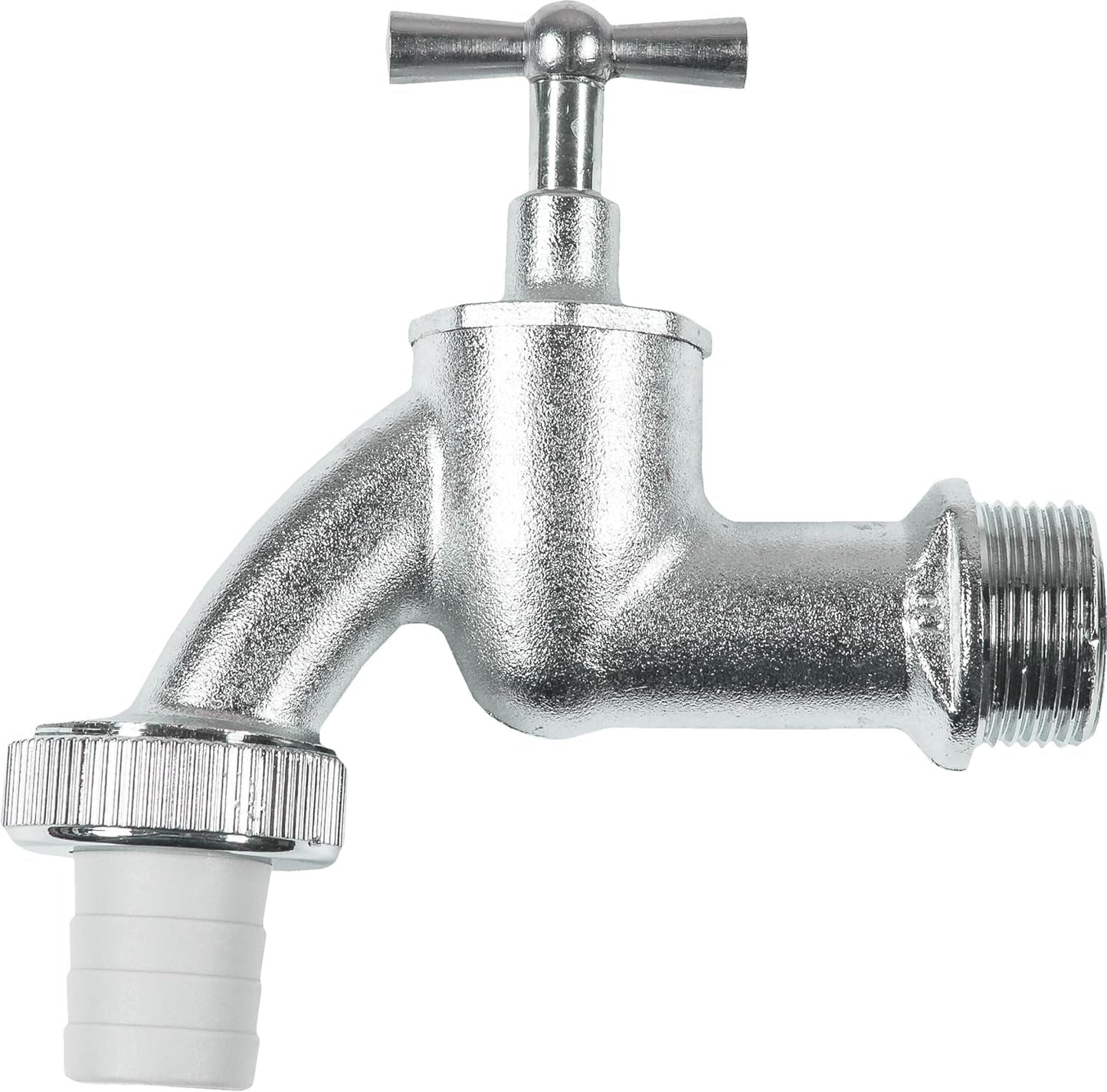 Gehoornde kraan - 20,95 mm (1/2 inch) buitendraad - Inclusief slangaansluiting - Hoogwaardig messing - Ideaal als buitenkraan / regentonkraan / kraan / afsluitklep / FLOR92590