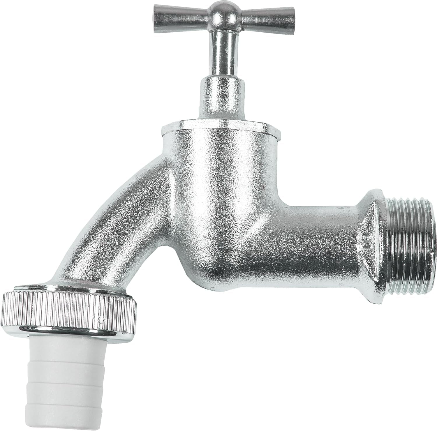 Gehoornde kraan - 20,95 mm (1/2 inch) buitendraad - Inclusief slangaansluiting - Hoogwaardig messing - Ideaal als buitenkraan / regentonkraan / kraan / afsluitklep / FLOR92590