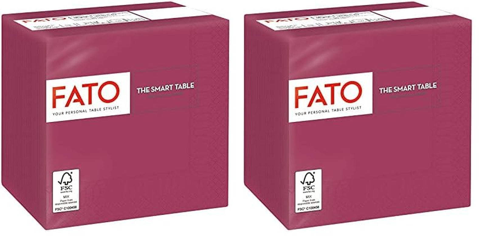 - Papieren wegwerpservetten, ideaal voor hapjes en cocktails, verpakking van 100 servetten, maat 24X24, 4-laags, 2-laags, bordeauxkleur, 100% puur cellulosepapier, Fsc-gecertificeerd