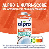 Alpro Kokosnussdrink ohne Zucker – Ohne Süßstoffe – Vegan en melkvrij – Van Natur aus lactosevrij en vettarm – Rijk aan calcium en vitamines – 8 x 1 L
