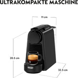 Espressomachine met Nespresso De'Longhi Essenza Mini capsules, zwart | Pompdruk 19 bar | Watertank 0,6 l | Voor espresso en lungo | Kleine espressomachine – Geweldige koffiemomenten | EN85.B